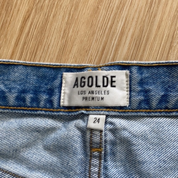 Agolde High Waisted Distressed Shorts - Picture 2 of 6